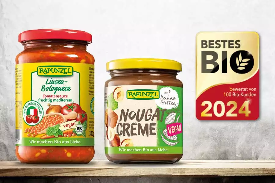 Bestes Bio 2024 für Nougat-Creme mit Kakaobutter und Tomatensauce Linsen-Bolognese