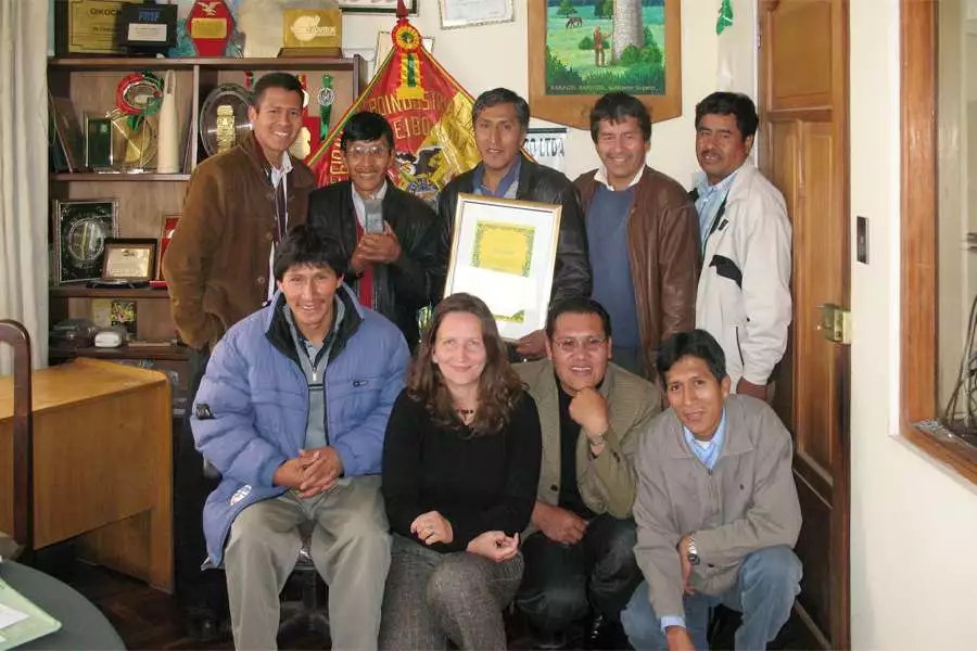 Barbara Altmann, Leiterin der Rohstoffsicherung bei Rapunzel, zu Besuch in Bolivien