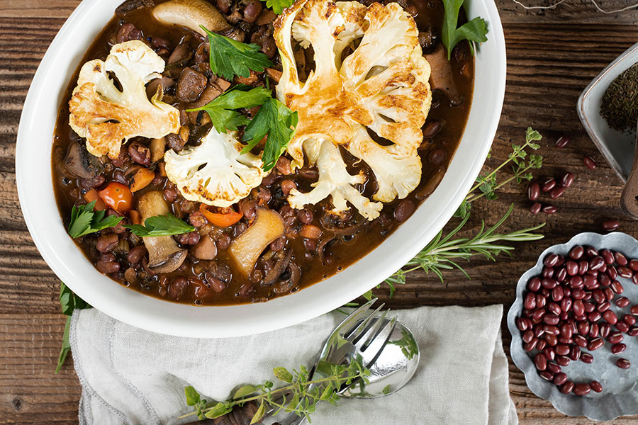 Bean and mushroom ragout