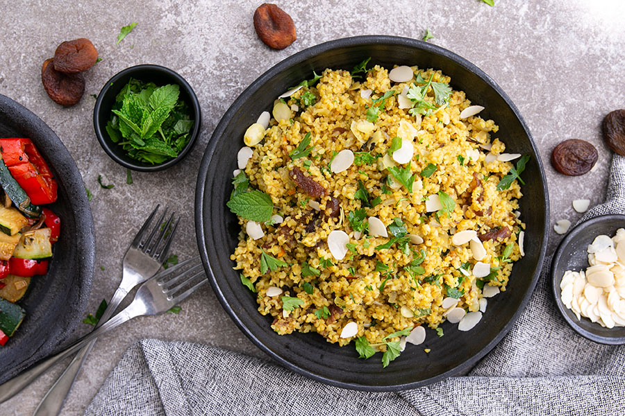 Tofu-Paprika-Pfanne mit Bulgur