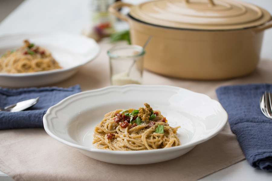 Creamy Sun Dried Tomato Emmer Pasta