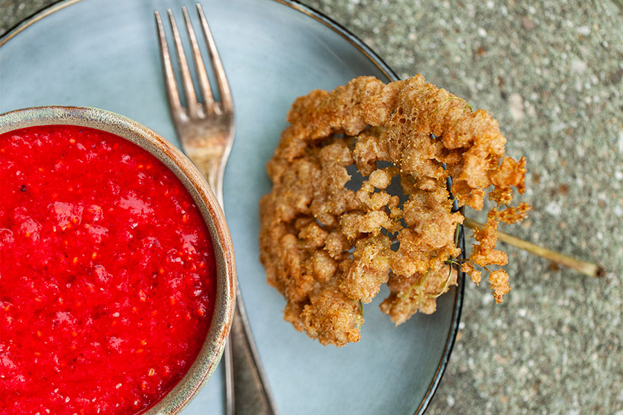 Baked elderflower