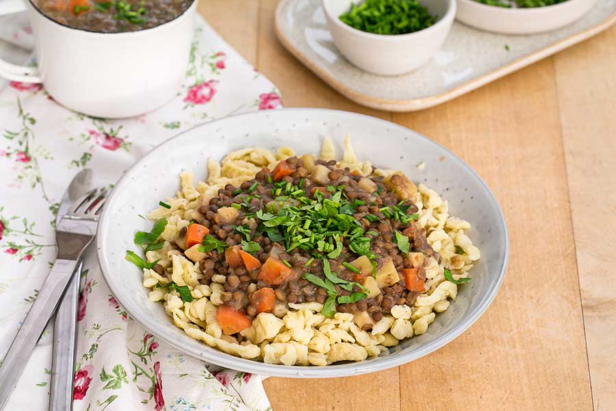 Spaetzle with Lentils