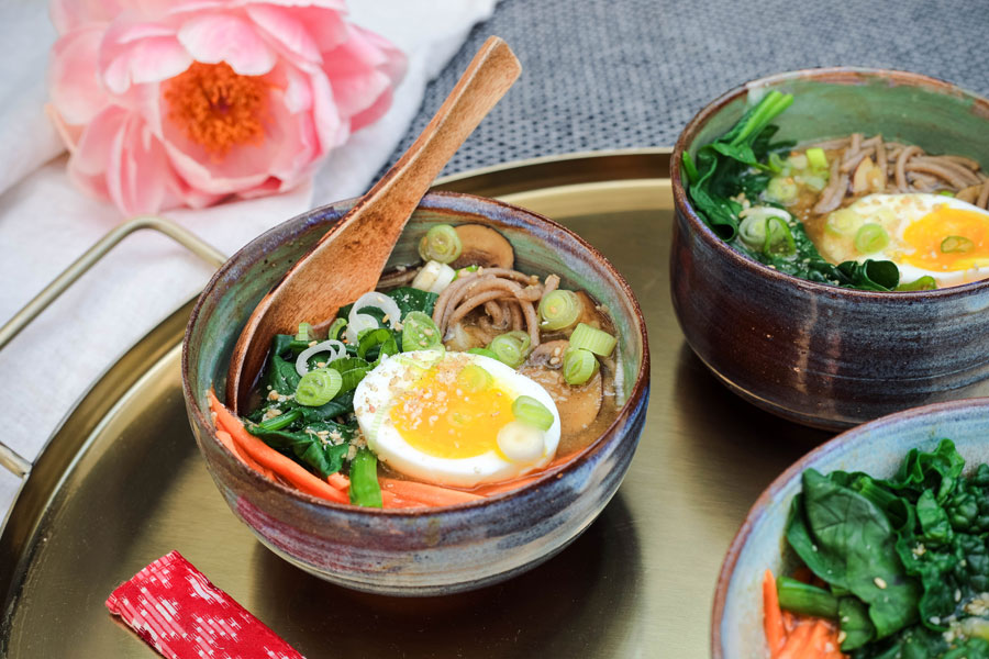 31.05.2018: Miso Gemüsesuppe mit Buchweizen Spaghetti