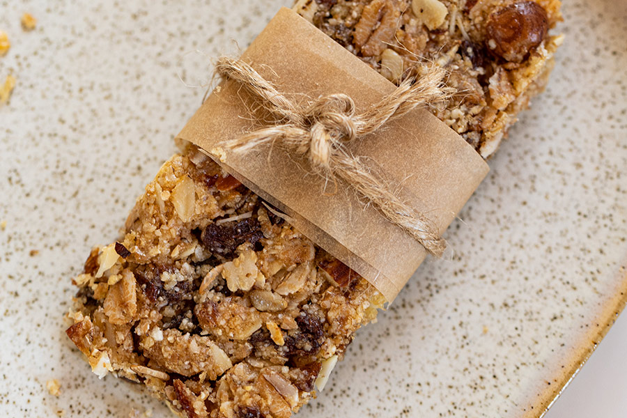 Muesli bar with trail mix