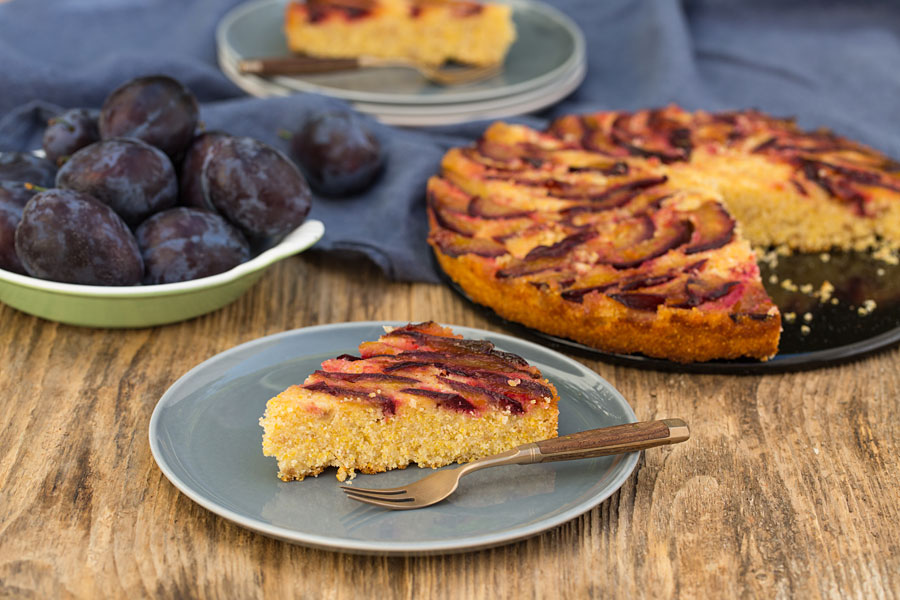 Pflaumenkuchen, umgekehrt gebacken