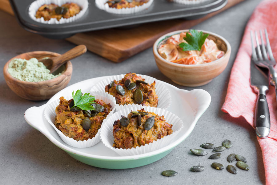 Pumpkin Muffins with pumpkin seed flour