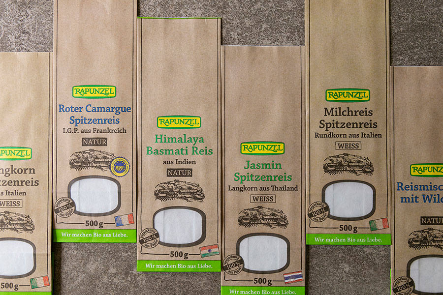 Papierverpackung für Reis