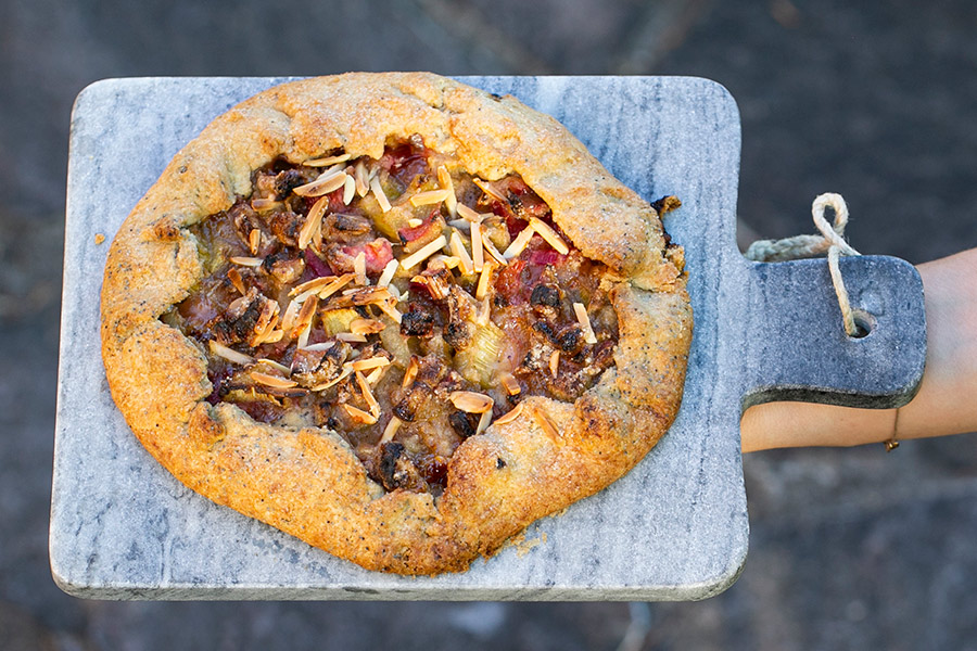 Rhubarb Galette with Almonds