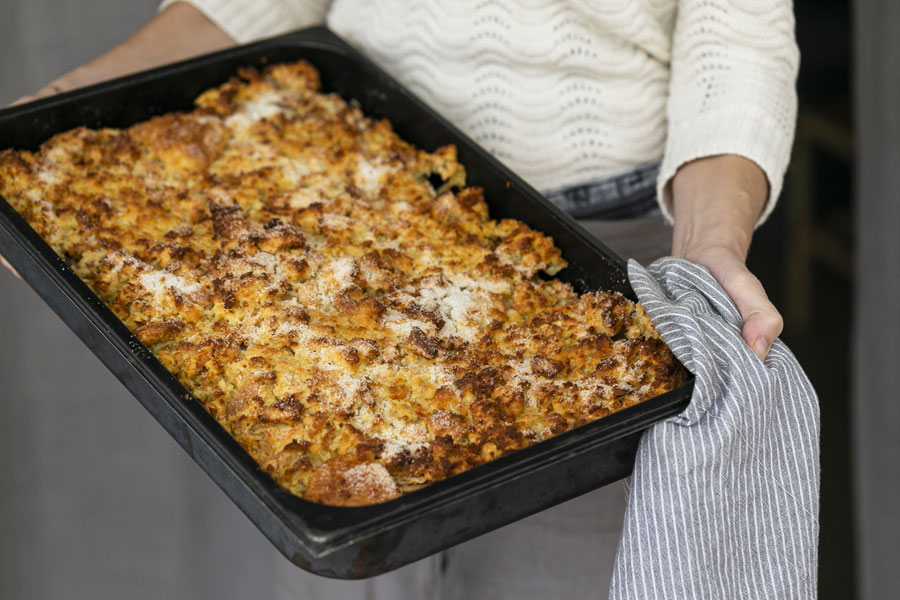 Bread and apple pudding