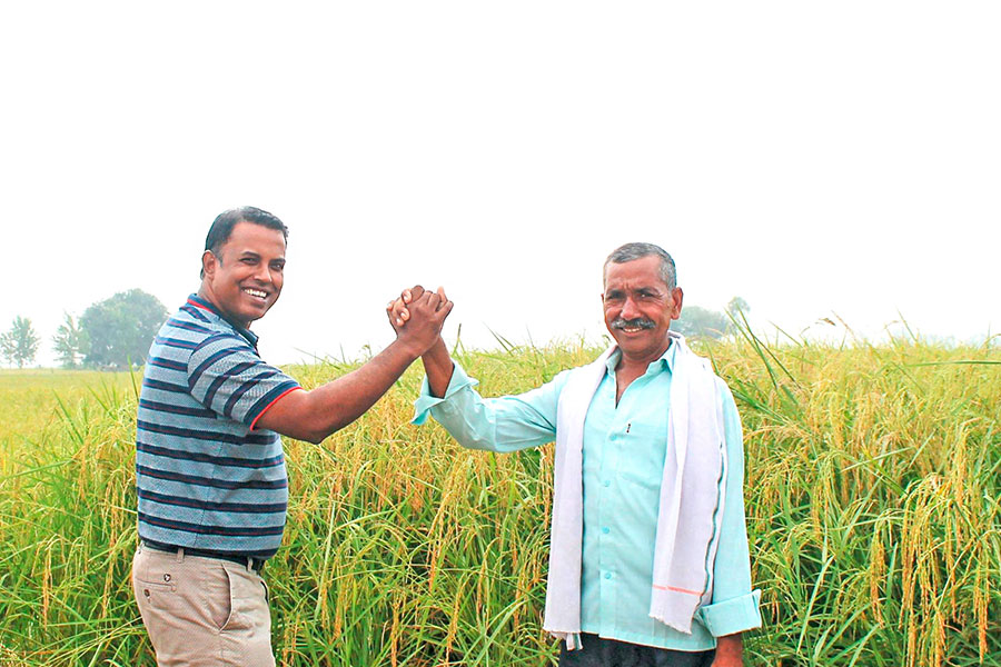 Fair partnership: Tapan Ray and rice farmer Prem Pal 