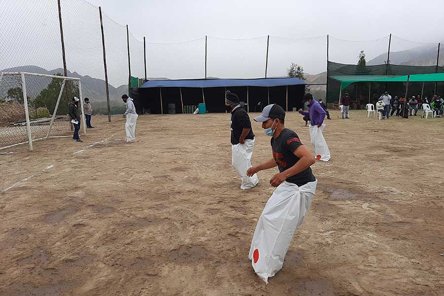 Employee party at the Topará sports field.