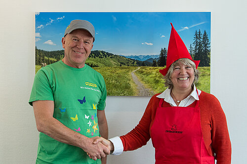 Ein Bild von  Joseph Wilhelm (Rapunzel) und Susanne Schöning (Zwergenwiese).