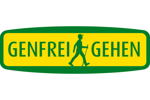 Eine Abbildung des Logos von der Initiative Genfrei gehen.
