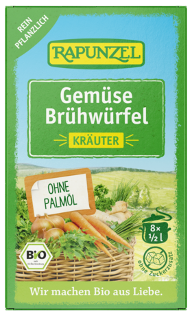 Gemüse-Brühwürfel mit Kräutern, mit Bio-Hefe