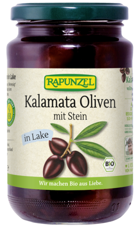 Oliven Kalamata violett, mit Stein in Lake
