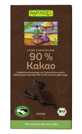 Product - Bitterschokolade 90% Kakao mit Kokosblütenzucker
