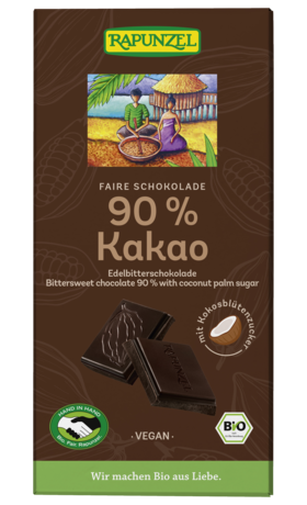 Product - Bitterschokolade 90% Kakao mit Kokosblütenzucker
