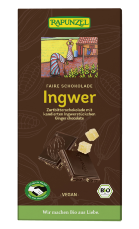 Product - Zartbitter Schokolade 55% Kakao mit Ingwer