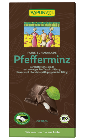 Product - Zartbitter Schokolade mit Pfefferminzfüllung