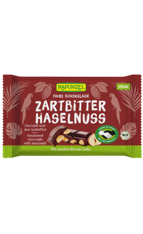 Zartbitter Schokolade 60% Kakao mit Haselnuss