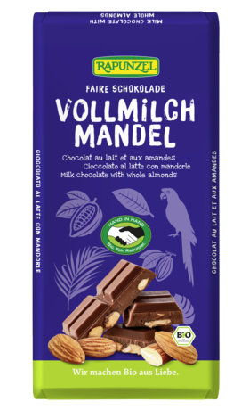 Vollmilch Schokolade mit ganzen Mandeln