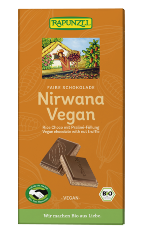Product - Nirwana Vegan Schokolade mit Praliné-Füllung