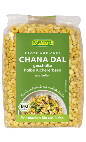 Chana Dal, Kichererbsen halb, geschält