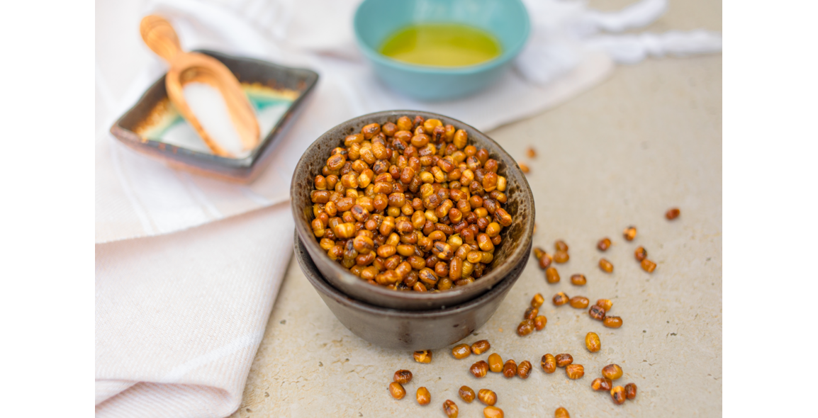 Knusprig gebackene Mungbohnen