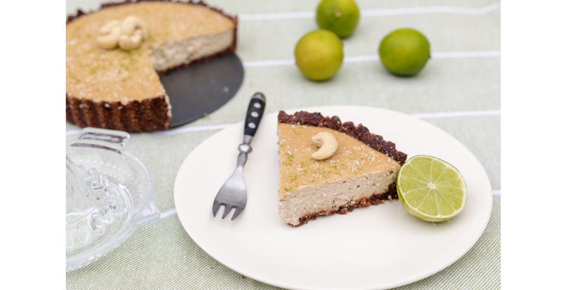 Käsekuchen mit Limette und Vanille