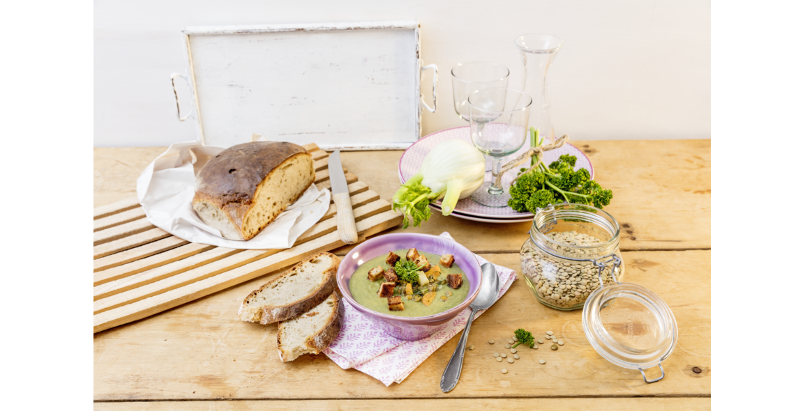 Troja-Linsensuppe mit Croûtons
