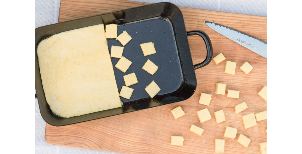 Tofu aus Kichererbsenmehl