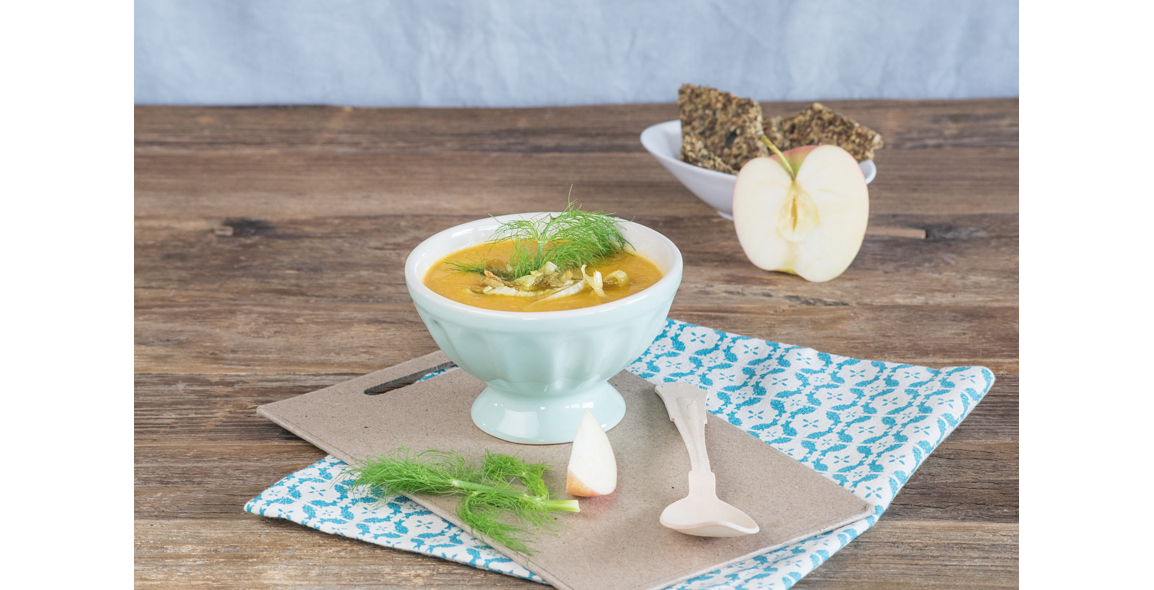 Kürbis-Fenchelsuppe mit Apfel