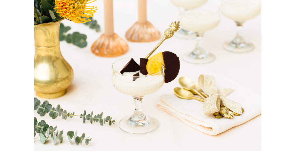 Seidige Orangen-Creme mit kandierten Schoko-Orangen