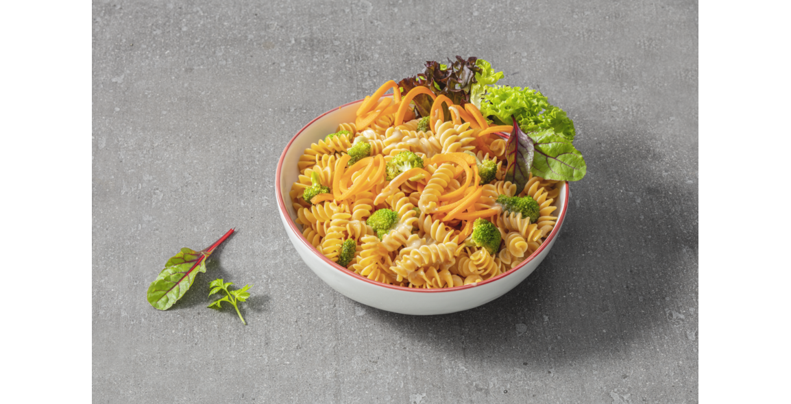 Pasta Alfredo mit Roten Linsen Spirelli