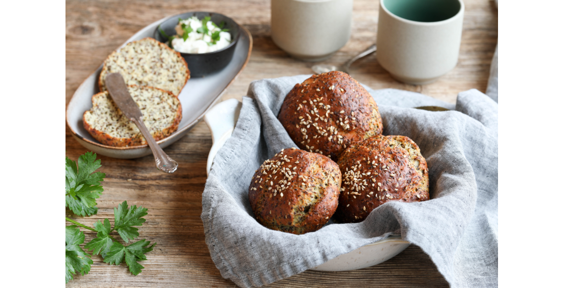 Quarkbrötchen mit Leinmehl