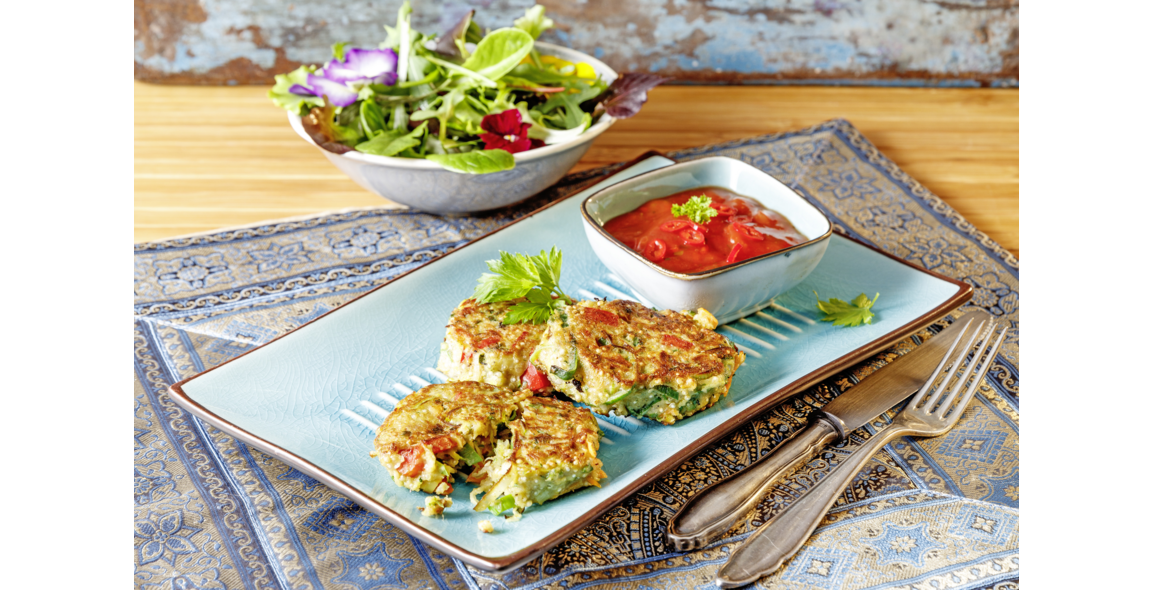 Quinoa-Gemüse-Bratling mit Tahin