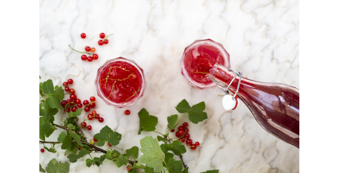 Limonadensirup aus frischen Johannisbeeren