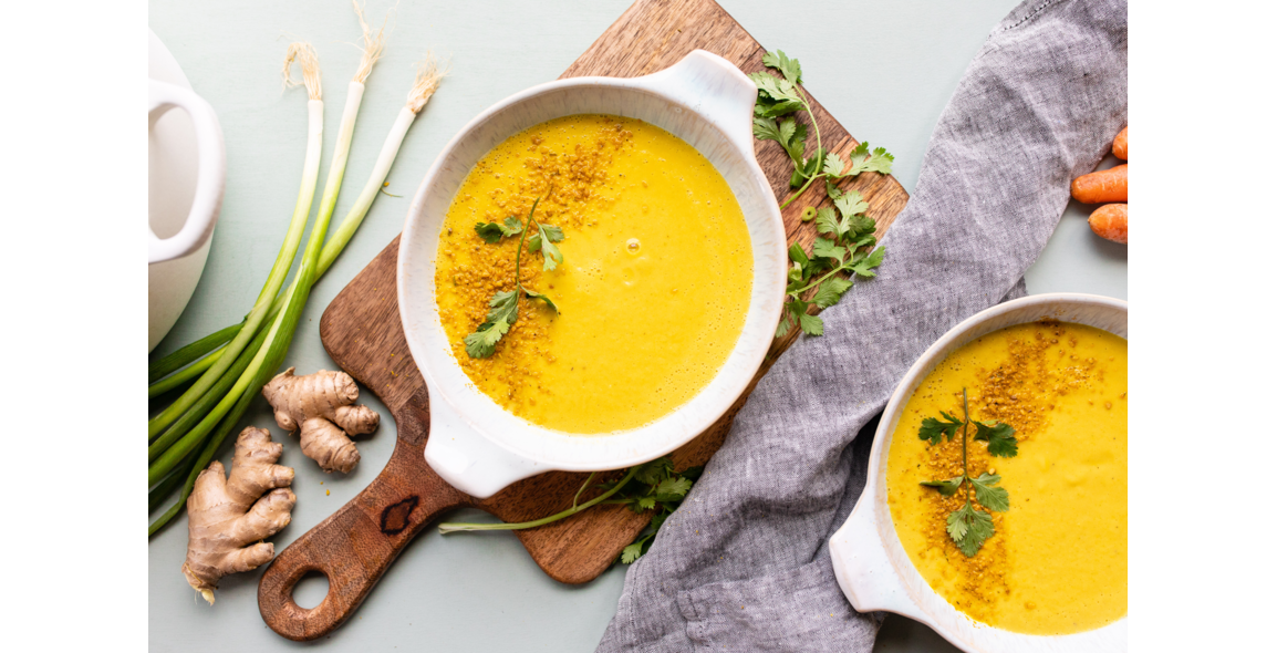 Basische Sellerie-Ingwer-Suppe mit Kurkuma