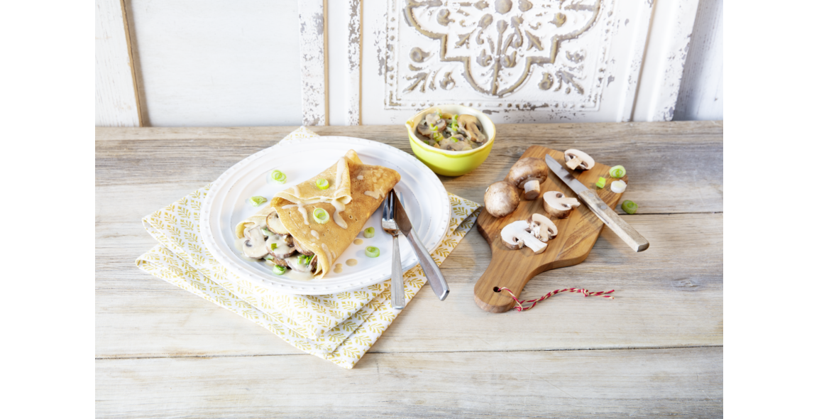 Crêpes mit Pilzcreme-Füllung