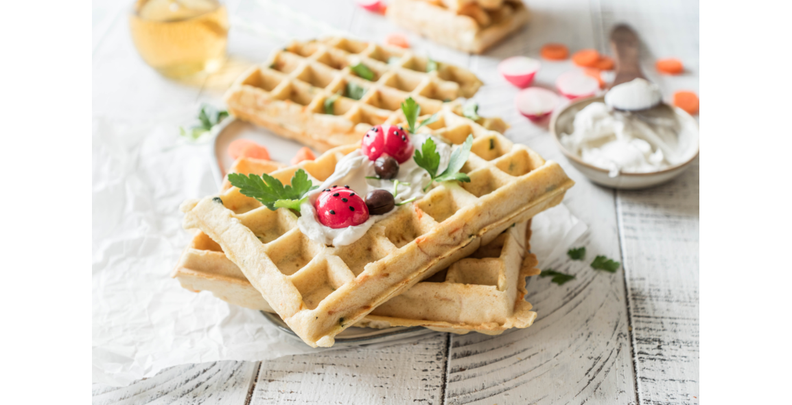 Gemüsewaffeln mit Proteinmehl