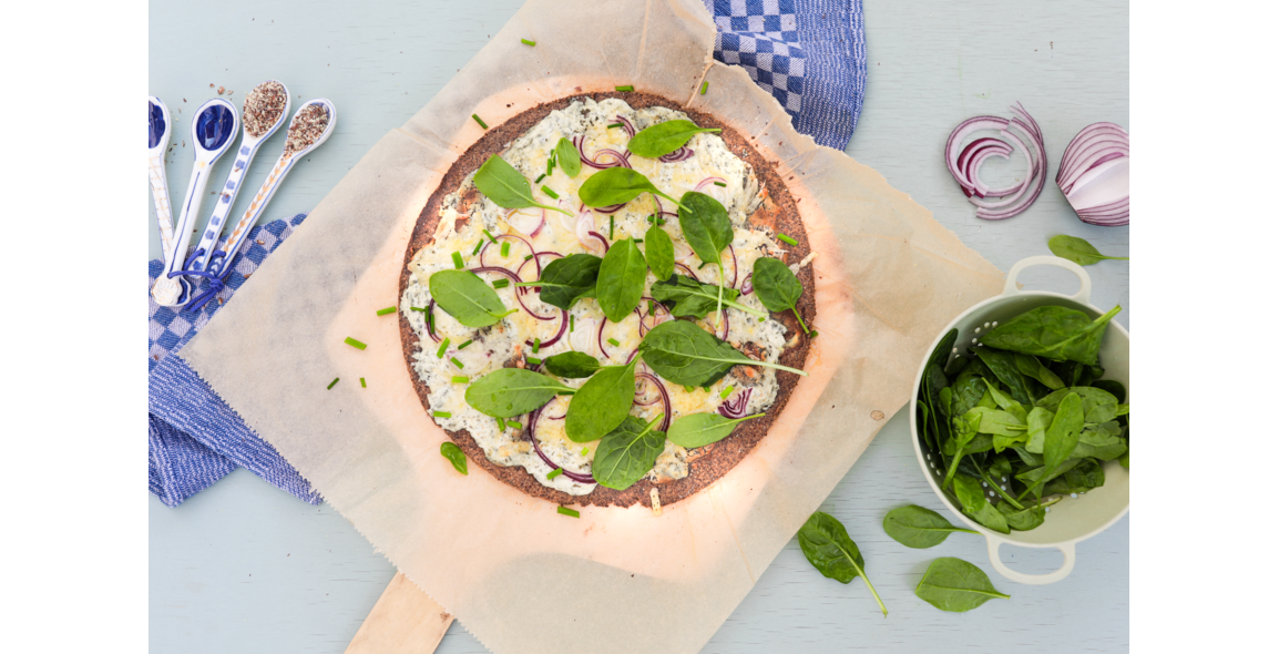 Leinsamen-Flammkuchen, low carb