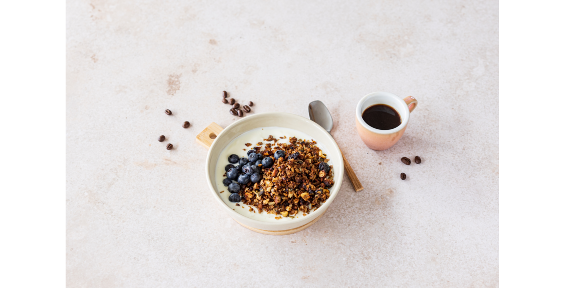Espresso Granola mit Cranberries und Cashewkernen