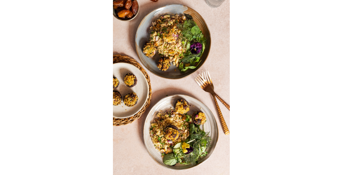 Champignons gefüllt mit Couscous