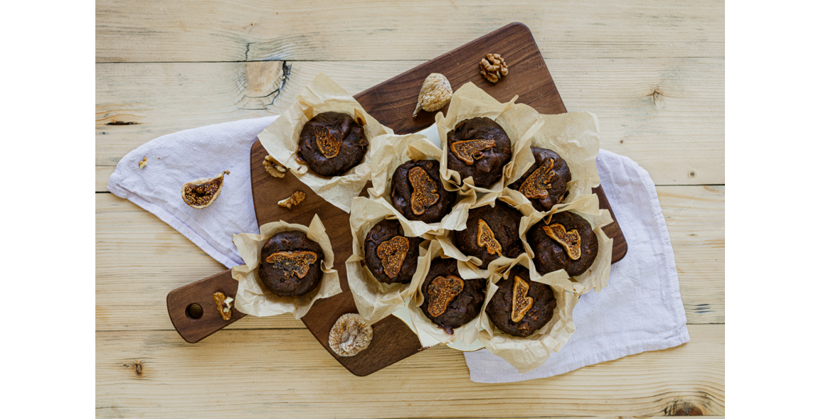 Schoko-Muffins mit Feige