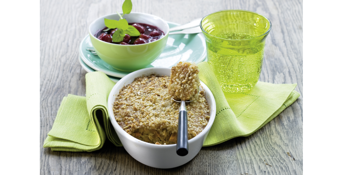 Naturreis-Aprikosenauflauf