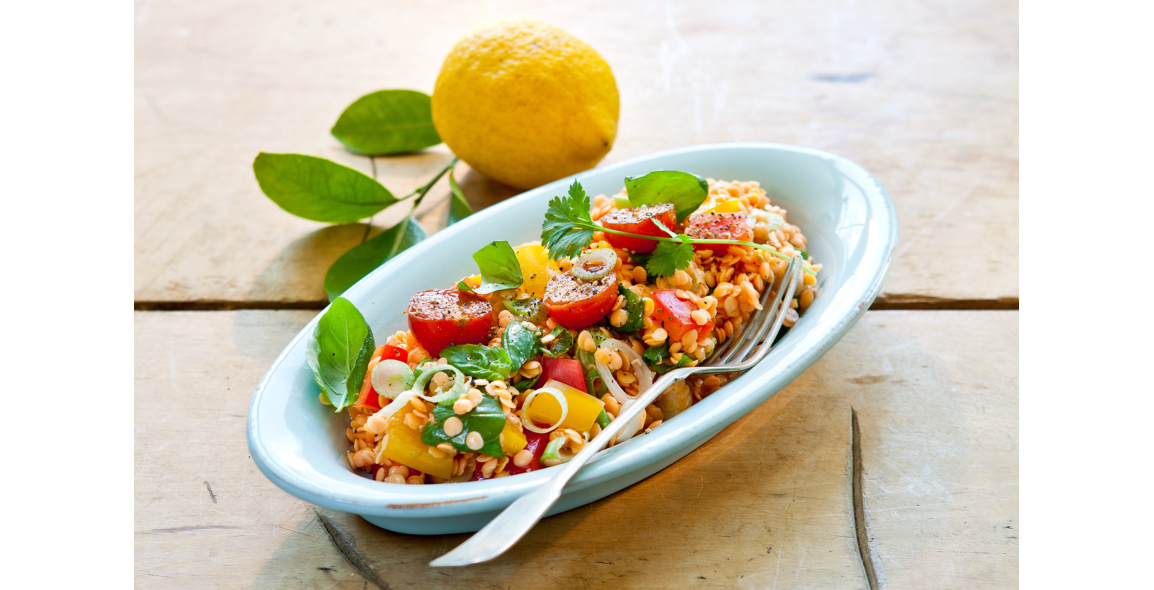 Sommerlicher Linsensalat