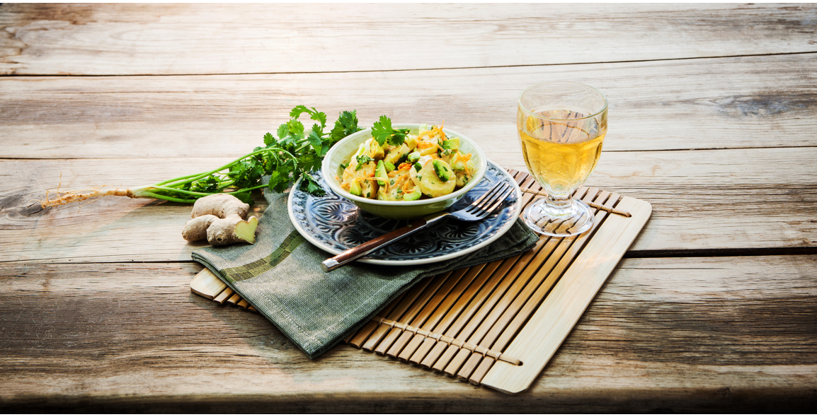 Kartoffelsalat, asiatisch