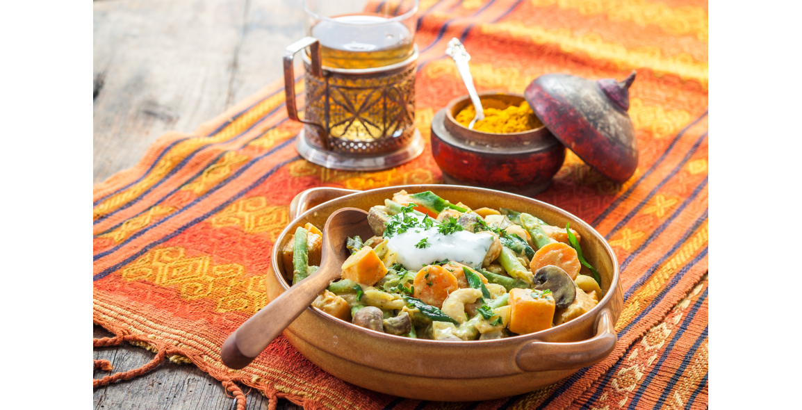 Gemüsecurry mit Süßkartoffeln und Cashews