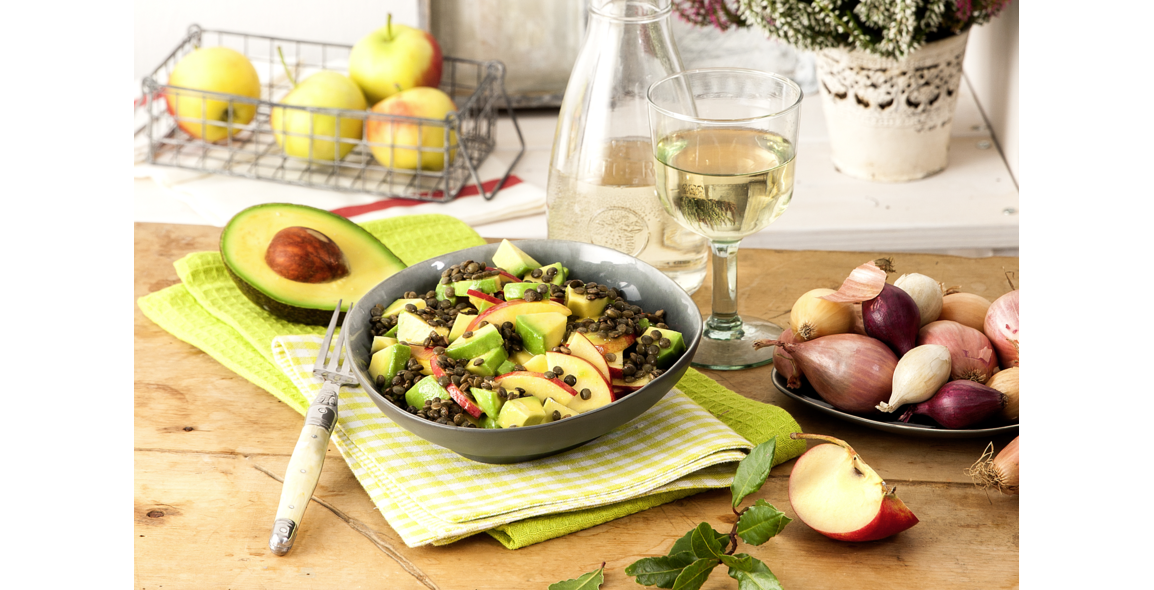 Avocado-Linsen-Salat mit Senfdressing